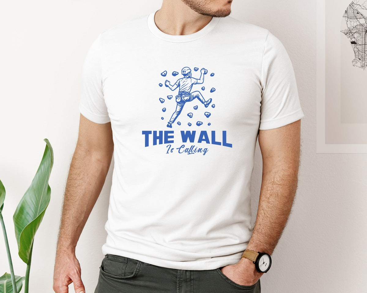 brand:Bella Canvas|color:White|Rock Climbing Vector T Shirt Design Graphic T-Shirt