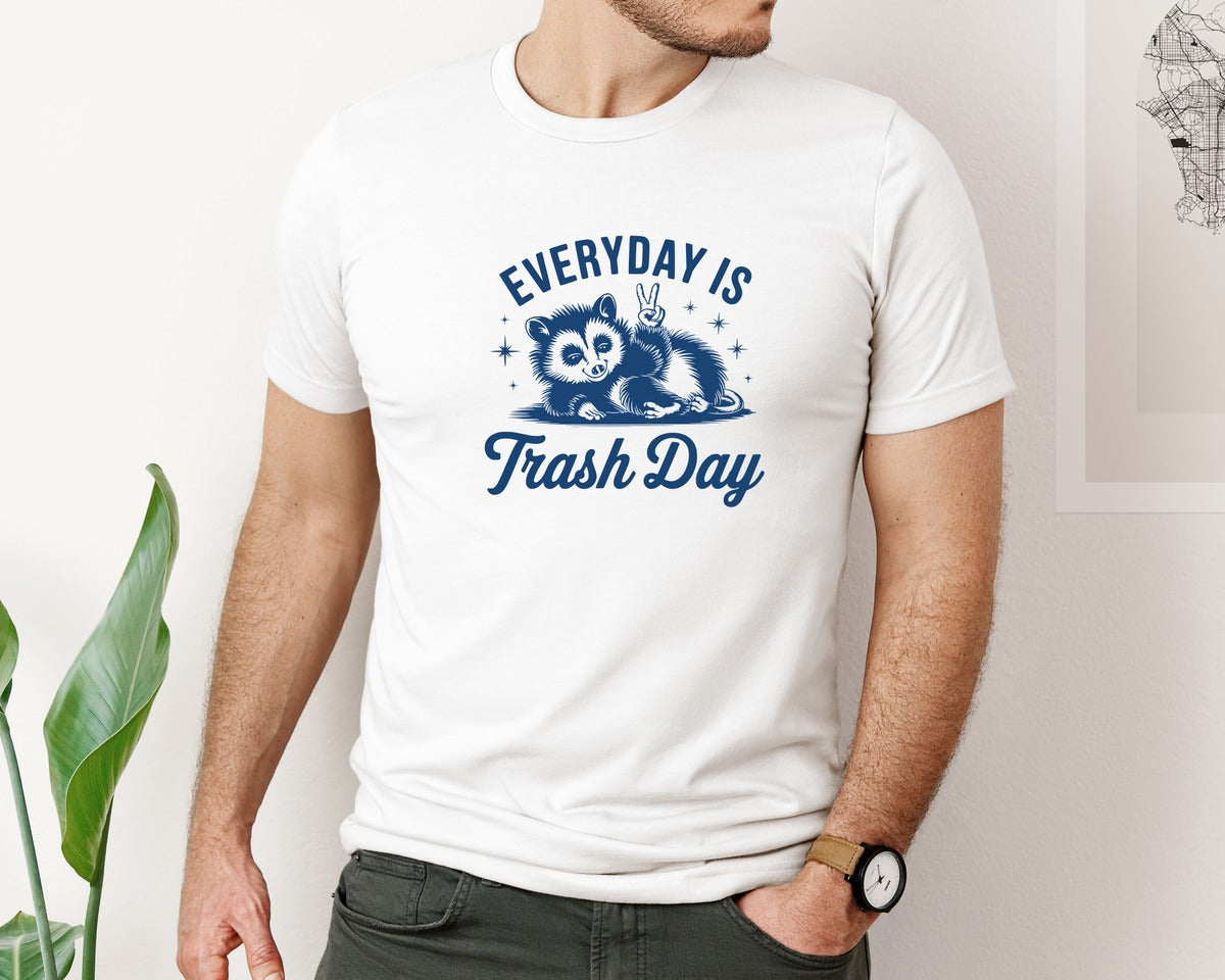 brand:Bella Canvas|color:White|Everyday Is Trash Day Design Graphic T-Shirt