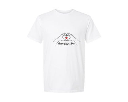 brand:Generic|color:White|Happy Fathers Day Love Hands Graphic T-Shirt