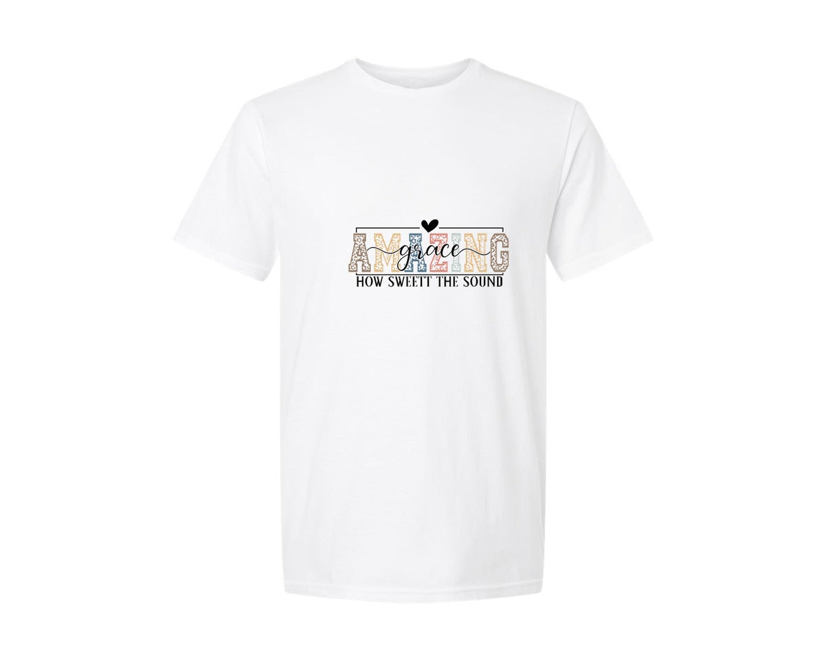 brand:Generic|color:White|Amazing Grace Svgamazing Grace Graphic T-Shirt