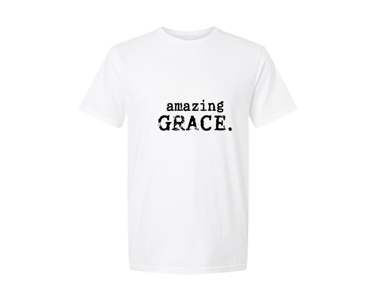 brand:Generic|color:White|Amazing Grace Christian Jesus Graphic T-Shirt