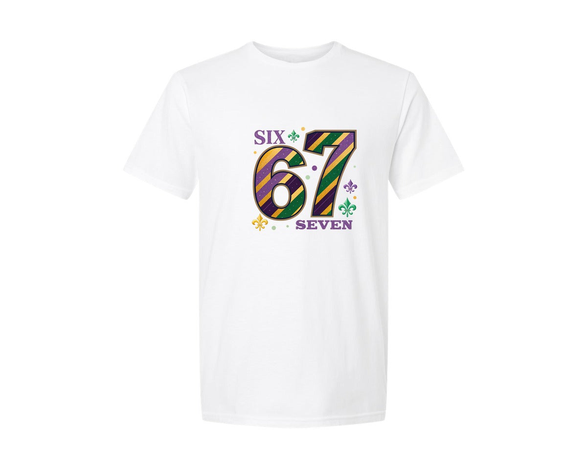 brand:Generic|color:White|67 Mardi Gras Pngsix Seven Carnival Graphic T-Shirt