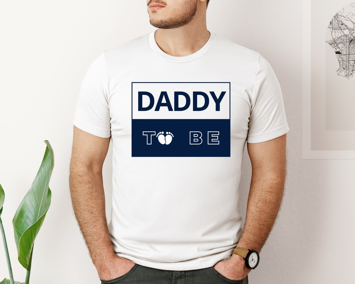 brand:Bella Canvas|color:White|Daddy To Be Pregnancy Announcement 2 Graphic T-Shirt