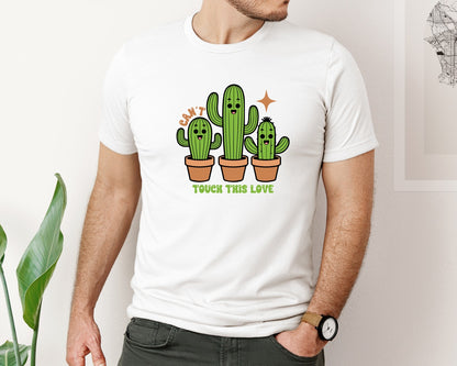brand:Bella Canvas|color:White|Cant Touch This Love Cute Cactus Graphic T-Shirt