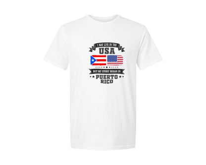 brand:Generic|color:White|My Story Began In Puerto Rico Graphic T-Shirt