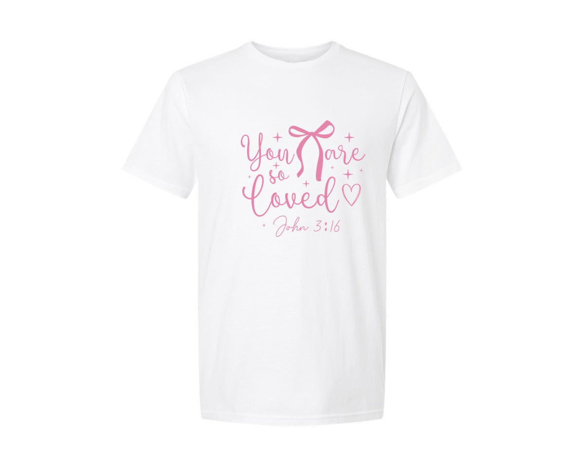 brand:Generic|color:White|You Are So Loved Christian Shirt Graphic T-Shirt