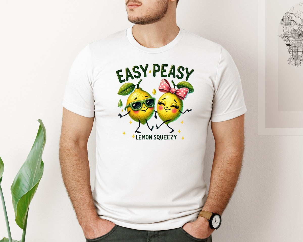 brand:Bella Canvas|color:White|Funny Summer Lemon Squeezy Sarcastic 4 Graphic T-Shirt