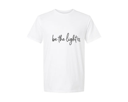 brand:Generic|color:White|Be The Light Handwritten Quote Graphic T-Shirt