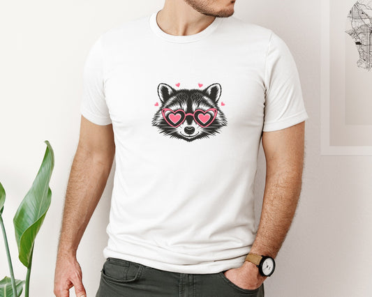 Funny Raccoons Valentines Day Graphic T-Shirt