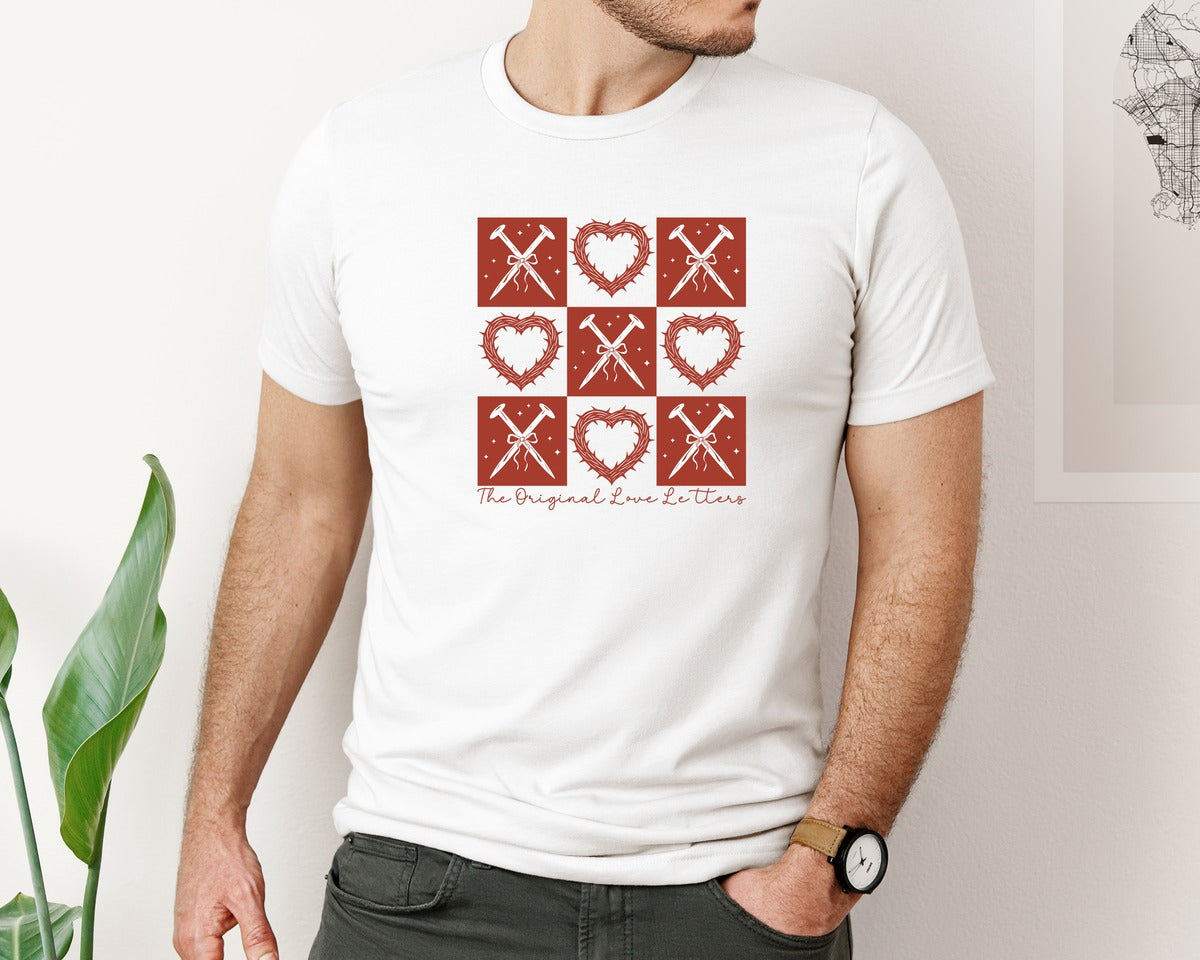 brand:Bella Canvas|color:White|Xoxo The Original Love Letters 13 Graphic T-Shirt