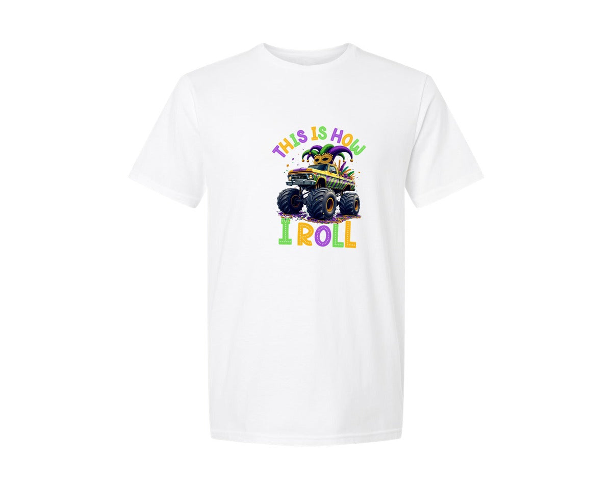 brand:Generic|color:White|This Is How I Roll Mardi Gras T Shirt Graphic T-Shirt