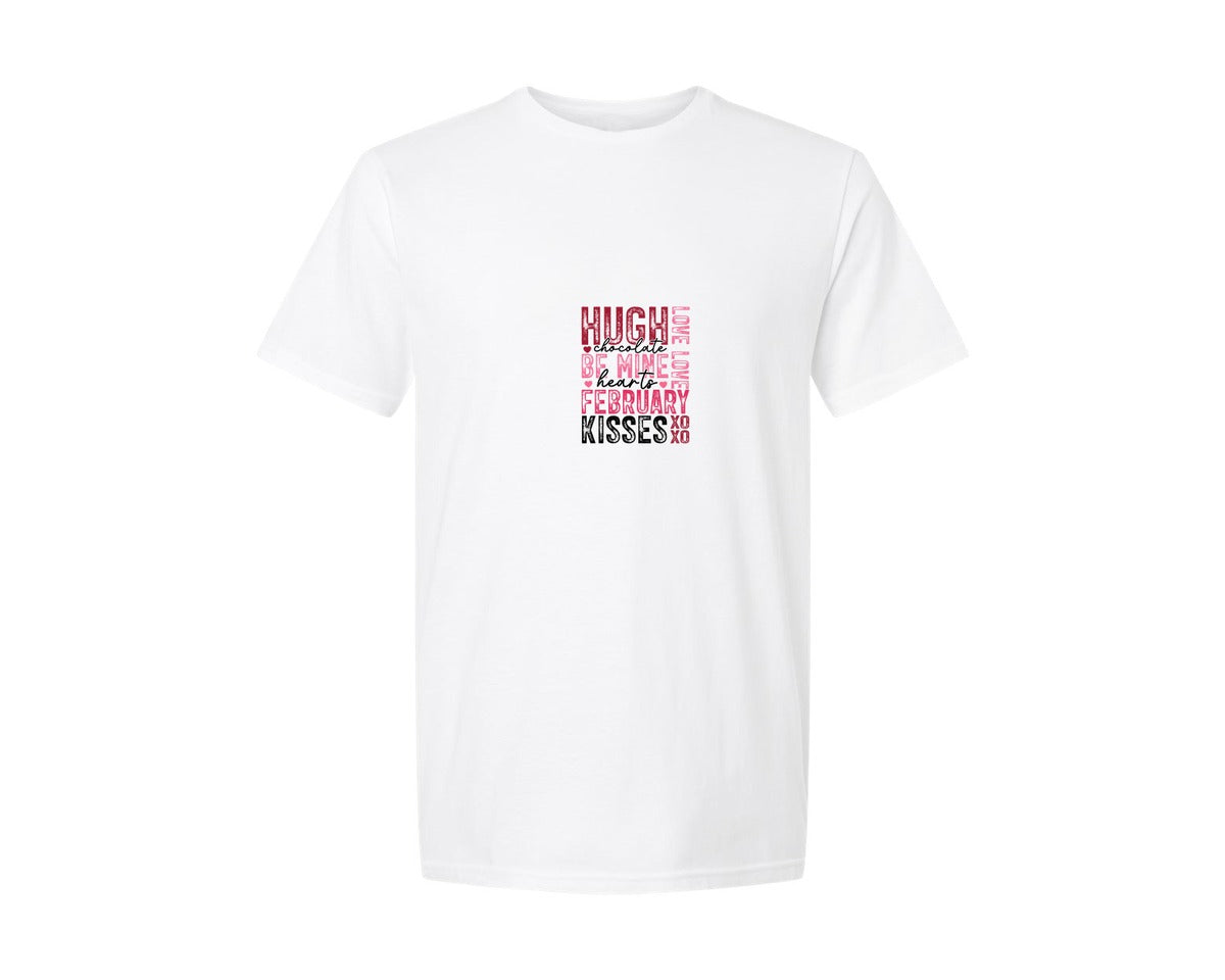brand:Generic|color:White|Valentine Day Front And Back Graphic T-Shirt