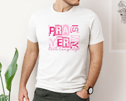 brand:Bella Canvas|color:White|Prayer Is My Love Language Graphic T-Shirt