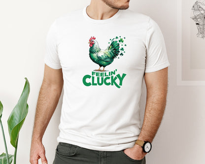 brand:Bella Canvas|color:White|Feelin Clucky Chicken Graphic T-Shirt
