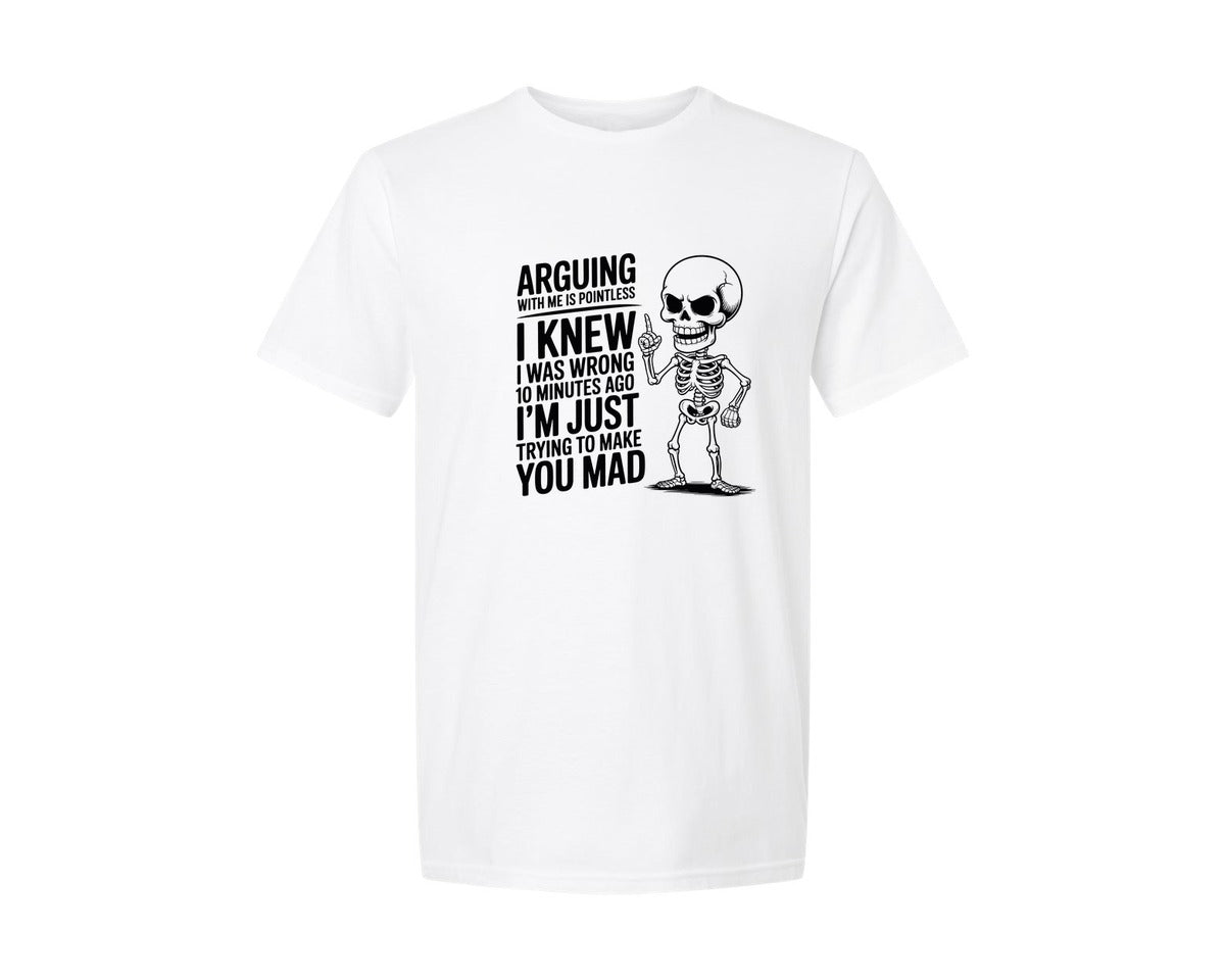 brand:Generic|color:White|Arguing With Me Is Pointless Graphic T-Shirt