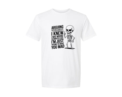 brand:Generic|color:White|Arguing With Me Is Pointless Graphic T-Shirt