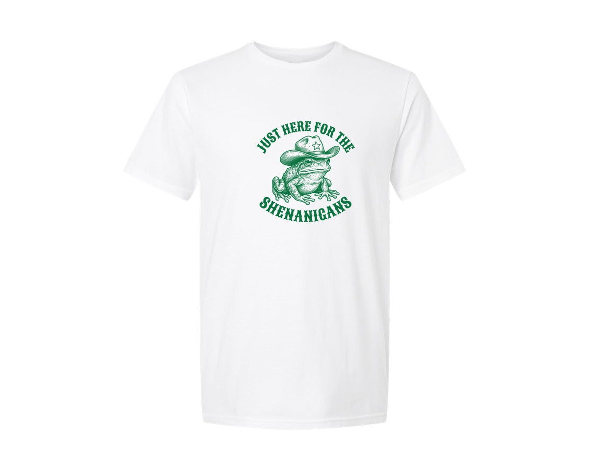 brand:Generic|color:White|Just Here For The Shenanigans 3 Graphic T-Shirt