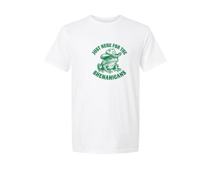 brand:Generic|color:White|Just Here For The Shenanigans 3 Graphic T-Shirt