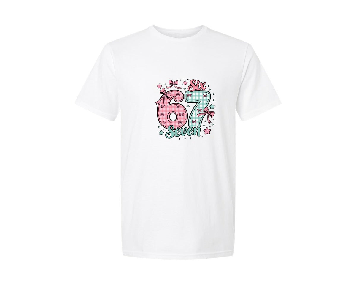 brand:Generic|color:White|Six Seven 6 7 Valentines Day Trendy 3 Graphic T-Shirt
