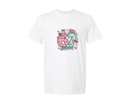brand:Generic|color:White|Six Seven 6 7 Valentines Day Trendy 3 Graphic T-Shirt
