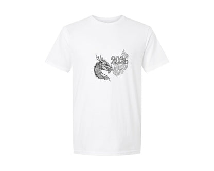 brand:Generic|color:White|Happy New Year 2026 Dragon Te28091Shirt Graphic T-Shirt