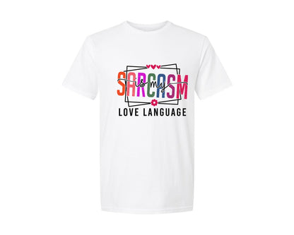 brand:Generic|color:White|Funny Introvert Sarcasm Is My Love Graphic T-Shirt