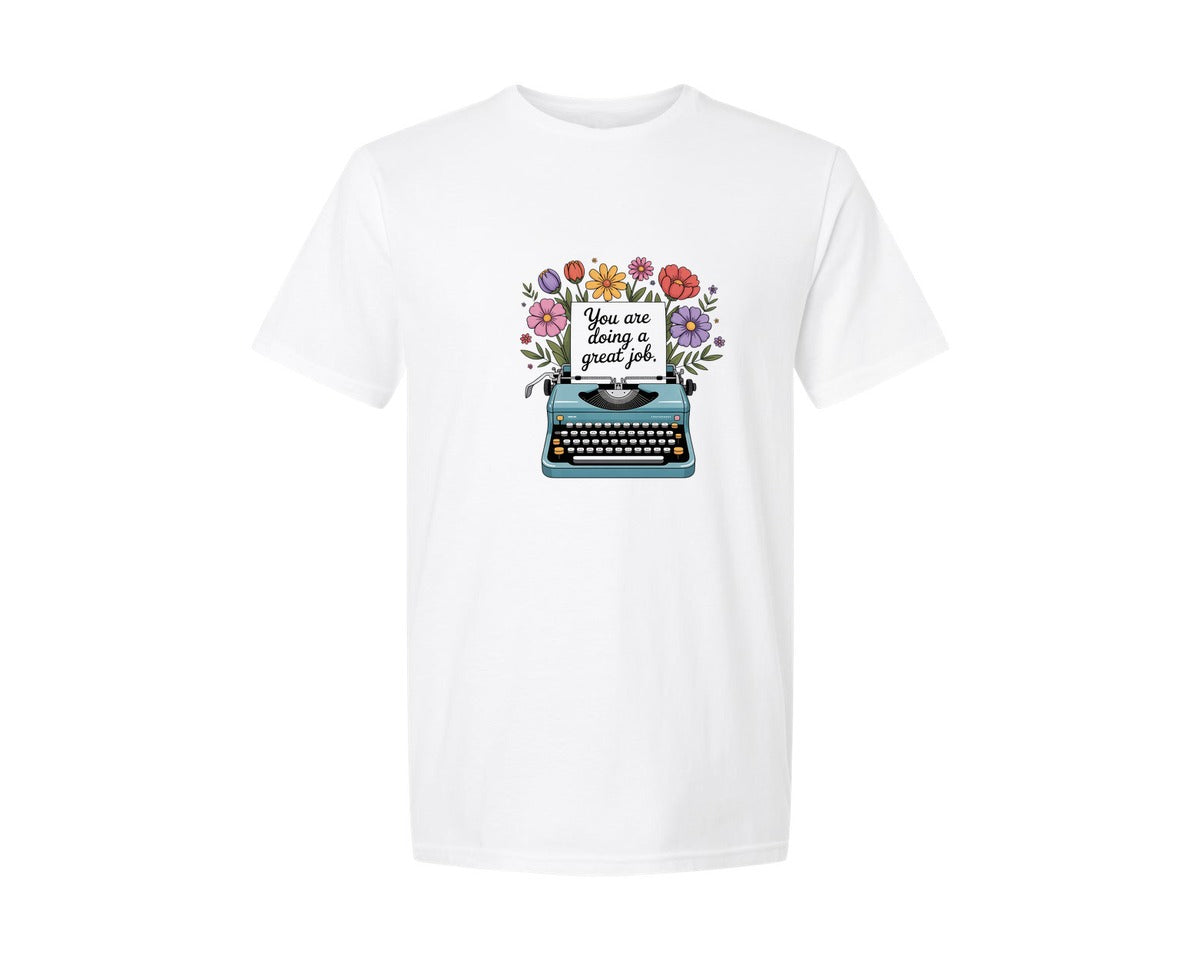 brand:Generic|color:White|Floral Inspirational Self Care Shirt Graphic T-Shirt