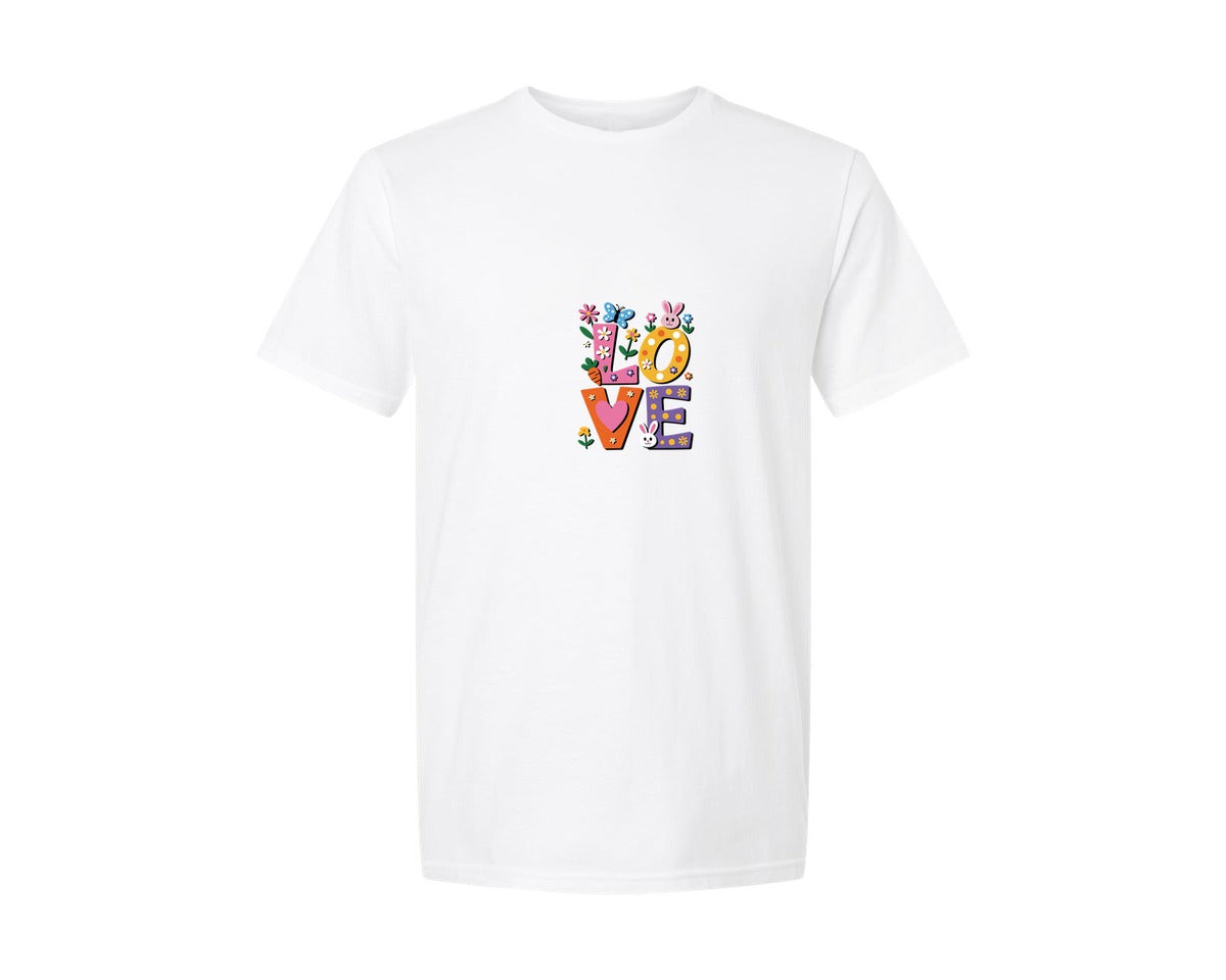 brand:Generic|color:White|Preppy Love Easter Day 2 Graphic T-Shirt