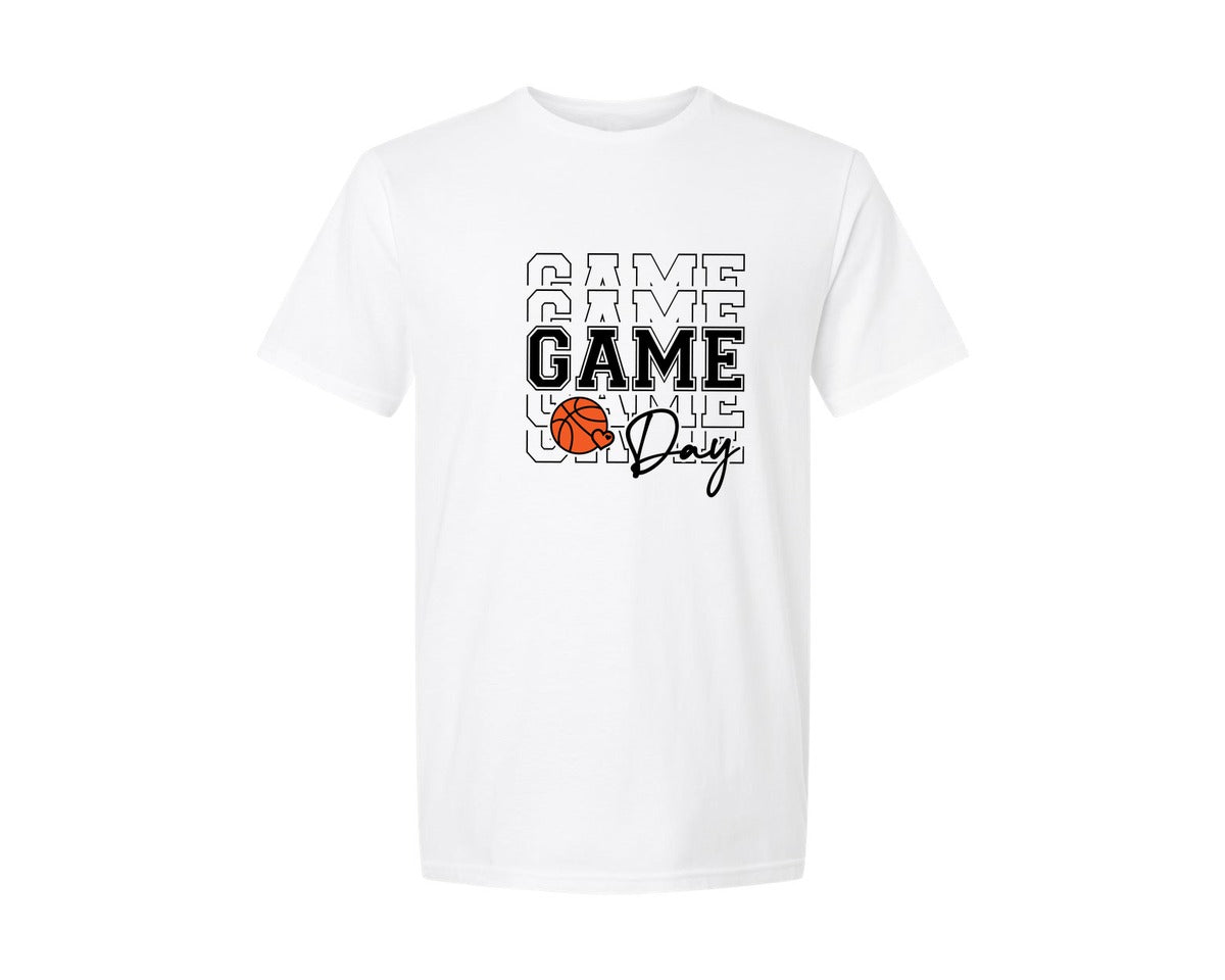 brand:Generic|color:White|Basketball Game Day Tshirt Graphic T-Shirt