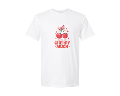 brand:Generic|color:White|Love You Cherry Much Valentines Day Graphic T-Shirt