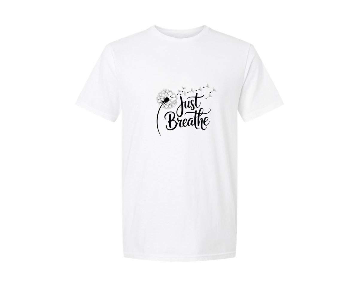 brand:Generic|color:White|Just Breathe Dandelion Graphic T-Shirt