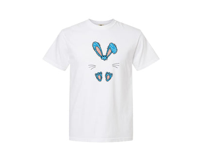 brand:Comfort Colors|color:White|Boys Easter Monogram Bunny Graphic T-Shirt