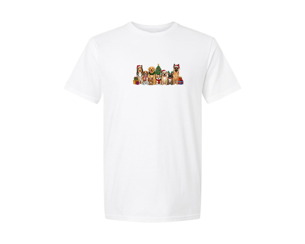 brand:Generic|color:White|Christmas Dogs 6 Graphic T-Shirt