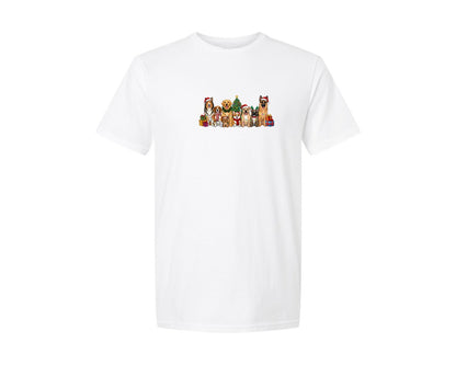 brand:Generic|color:White|Christmas Dogs 6 Graphic T-Shirt