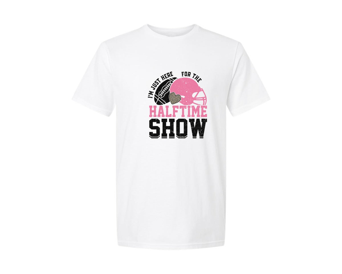 brand:Generic|color:White|Halftime Show Funny Football 2 Graphic T-Shirt