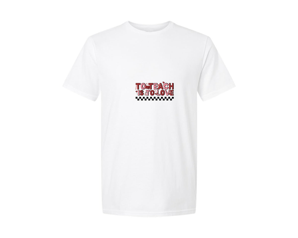 brand:Generic|color:White|To Teach Is To Teacher Valentine Graphic T-Shirt