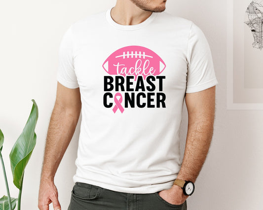 Breast Cancer Awareness Football Cut Graphic T-Shirt