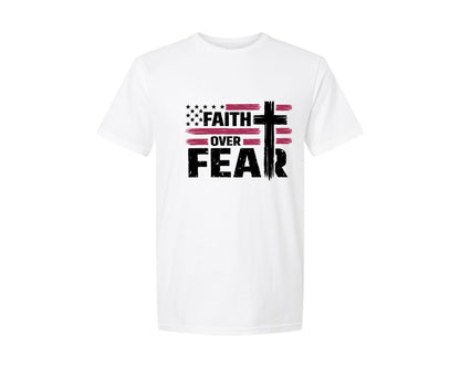 brand:Generic|color:White|Faith Over Fear Christian Design 2 Graphic T-Shirt