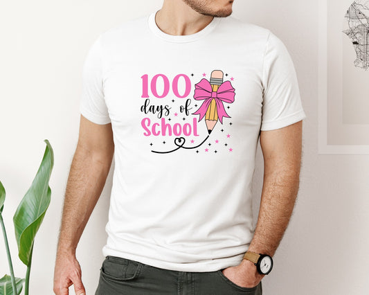 Pencil Coquette Bow 100 Days Of Graphic T-Shirt