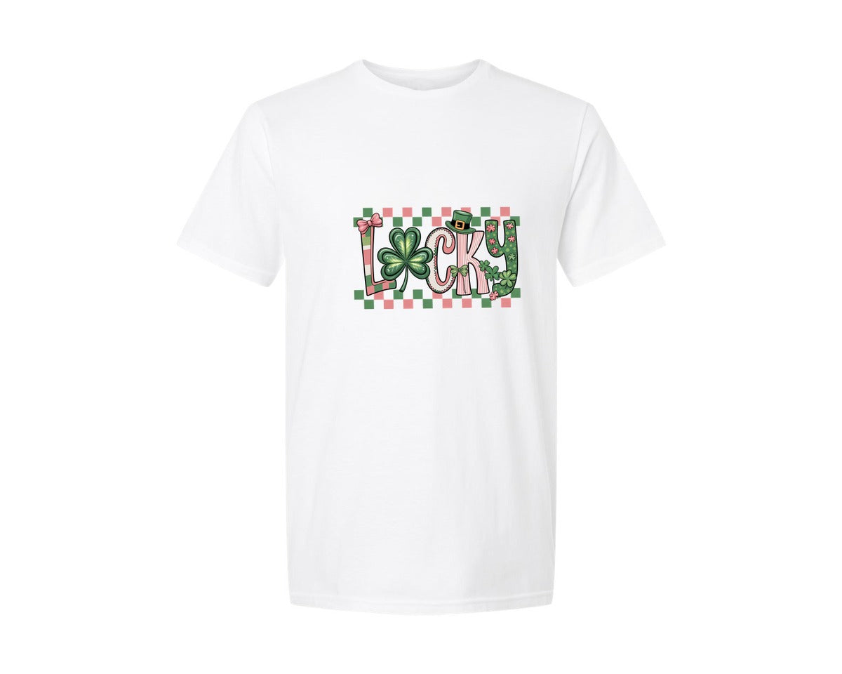 brand:Generic|color:White|Lucky St Patricks Dayretro Patrick Graphic T-Shirt