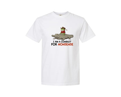 brand:Comfort Colors|color:White|I Am A Conduit For Nonsense Frog And All Graphic T-Shirt