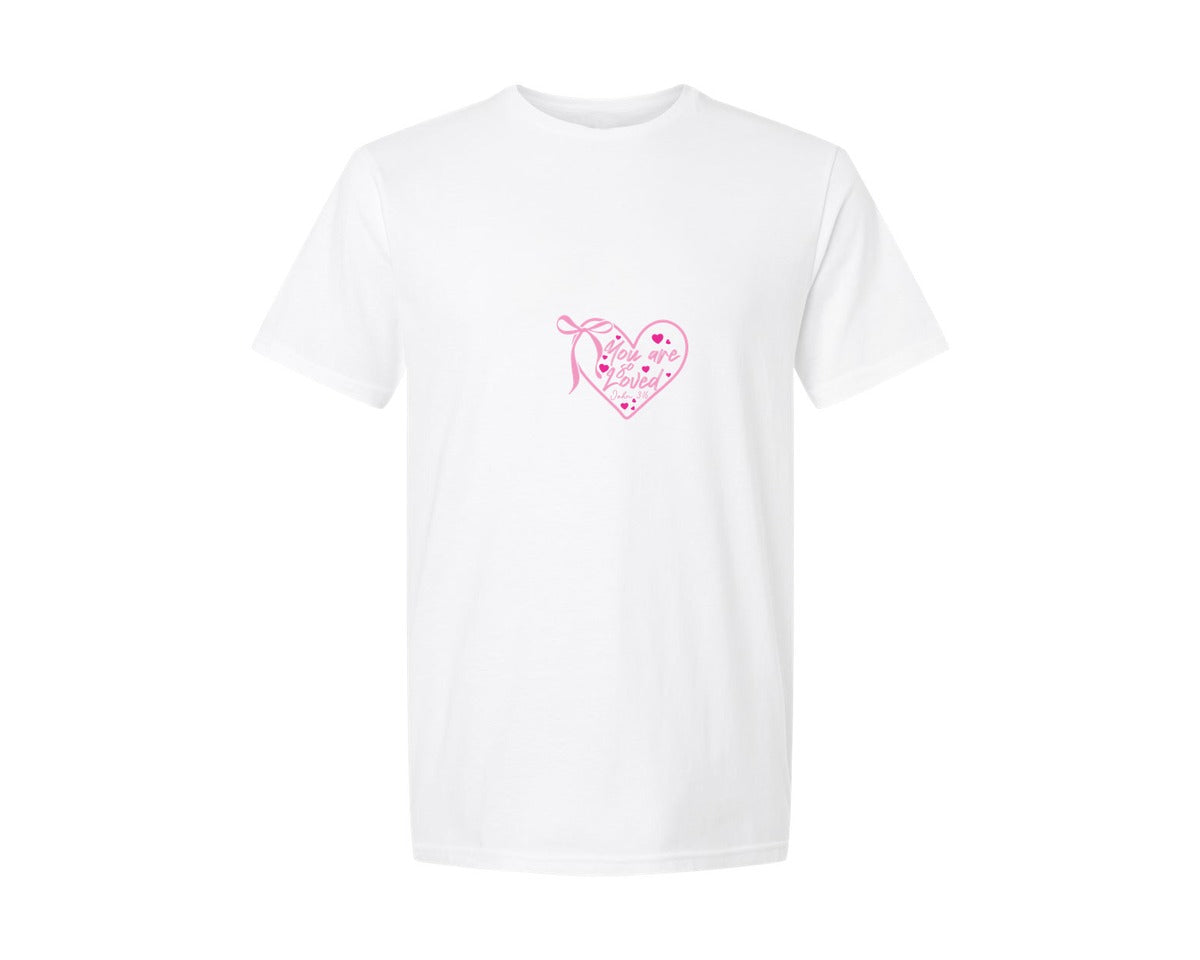 brand:Generic|color:White|Coquette Bow You Are So Loved 4 Graphic T-Shirt