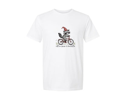 brand:Generic|color:White|Funny Raccoon On Bicycle T Shirt Graphic T-Shirt