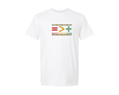 brand:Generic|color:White|Equality Is Greater Than Division 15 Graphic T-Shirt