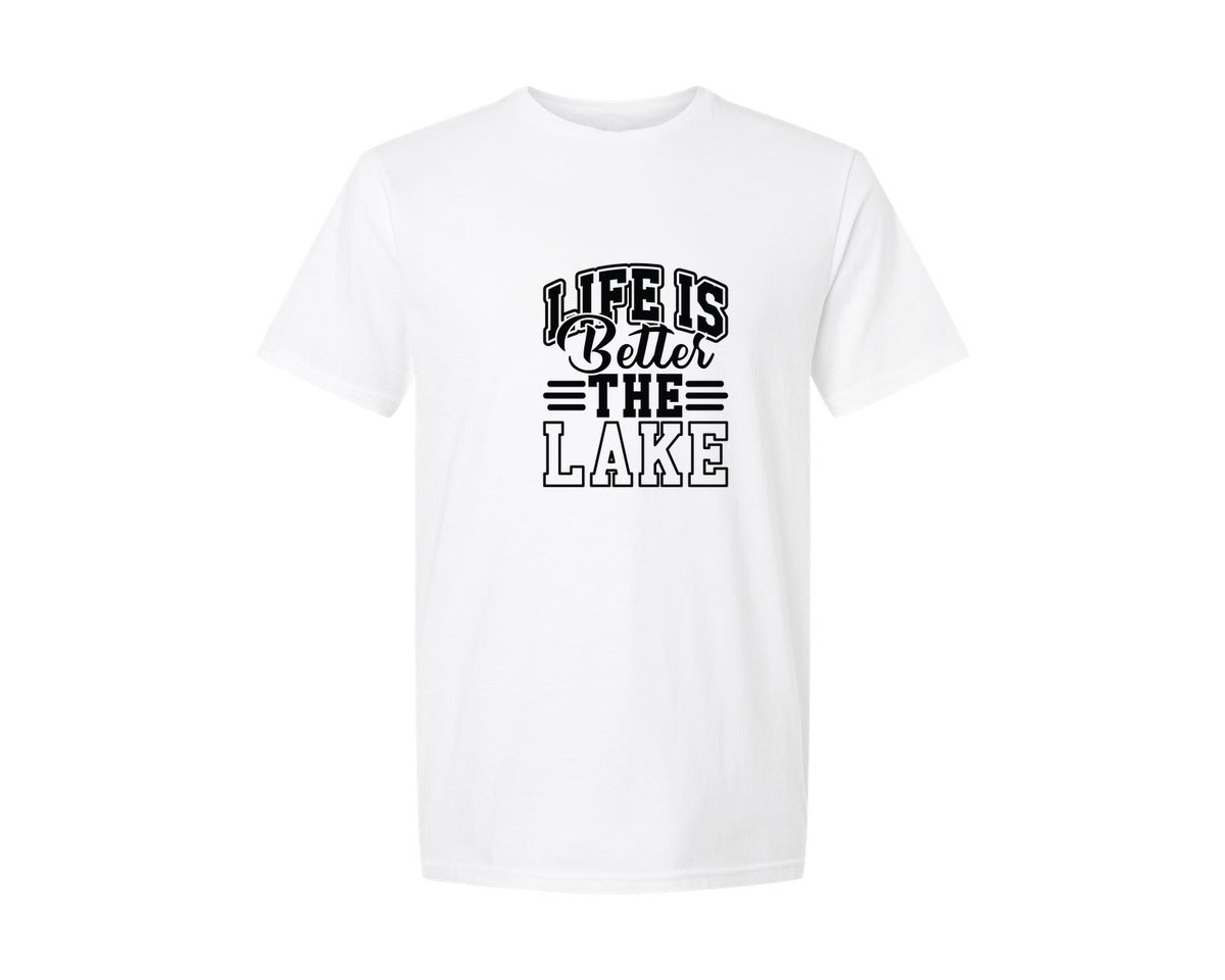 brand:Generic|color:White|Life Is Better At The Lake 64 Graphic T-Shirt