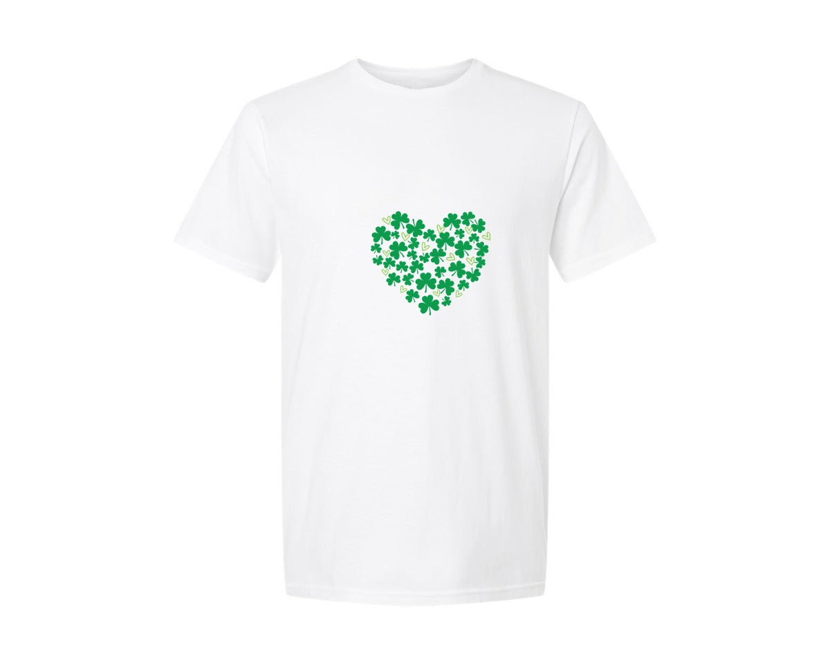 brand:Generic|color:White|St Patricks Day Heart Graphic T-Shirt