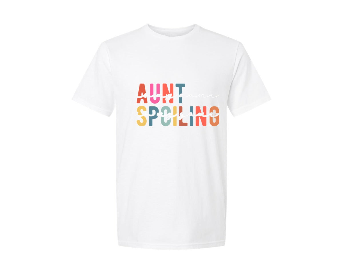 brand:Generic|color:White|Aunt Is My Name Spoiling Is My Game Graphic T-Shirt
