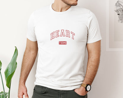 brand:Bella Canvas|color:White|Checkered Valentine Heart Throb Graphic T-Shirt