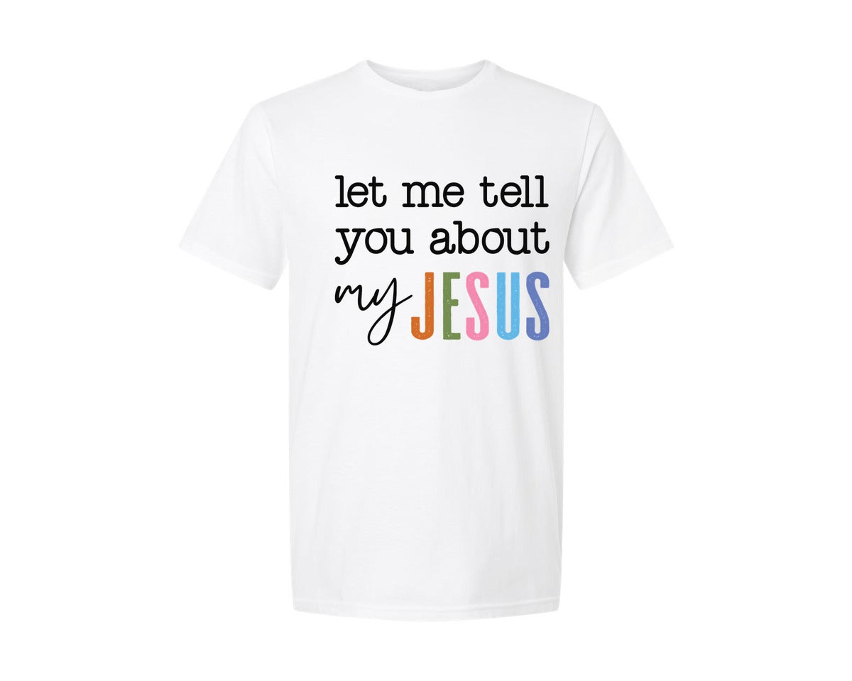 brand:Generic|color:White|Jesus About My Jesus God Graphic T-Shirt