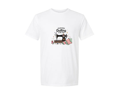 brand:Generic|color:White|Im Retired Quilting Is My Job T Shirt Graphic T-Shirt